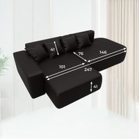 Угловой диван Лига диванов Лига-065 левый 129803L (экокожа Grifon 12 коричневый)