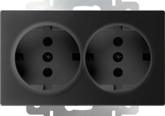 Розетка Werkel WL08-SKG-02-IP20 (черный матовый)