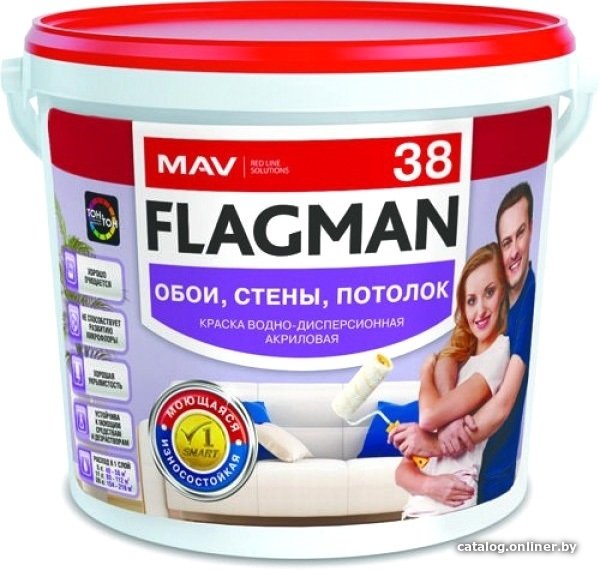 Краска Flagman ВД-АК-2038 3л (белый)