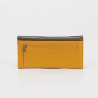 Кошелек Poshete 861-9821-YCF (желтый/кофе)