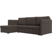 Угловой диван Лига диванов Слим левый 121148L (рогожка Амур, коричневый)