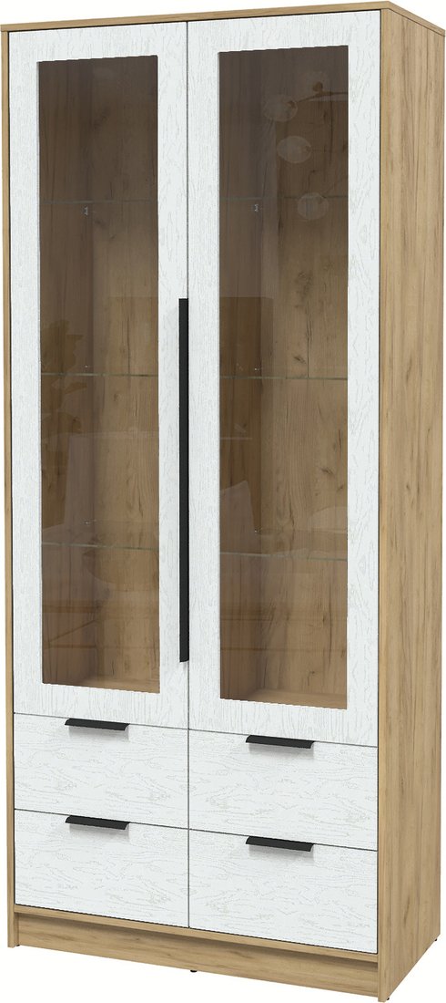 

Шкаф-витрина Интерлиния Концепт КТ-ШВ2 с подсветкой Глосс (дуб золотой/дуб полярный)