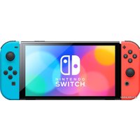 Игровая приставка Nintendo Switch OLED (черный, с неоновыми Joy-Con)