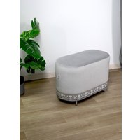 Пуфик Sheffilton SHT-B21-1 (серое облако/хром лак)