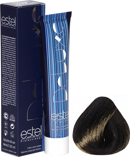 

Крем-краска для волос Estel Professional De Luxe 3/0 темный шатен