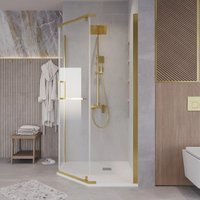 Душевой уголок Grossman Pragma 90x90x195 302.K33.03.9090.32.00 (золото сатин/прозрачное стекло)