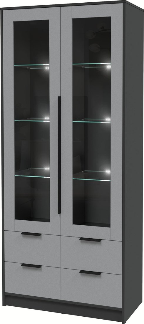 

Шкаф-витрина Интерлиния Концепт КТ-ШВ2 с подсветкой (серебро/антрацит)