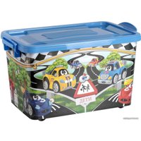 Ящик для хранения Росспласт Машинки 50 л (темно-голубой)