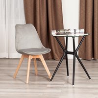 Стул TetChair Tulip Soft mod. 053V (светло-серый HLR 39/натуральный)