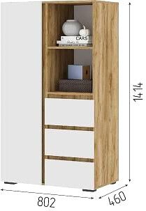 

Шкаф распашной Стендмебель Хелен ШК 03 (белый/дуб крафт золотой)