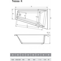 Ванна Vayer Tessa R 160х100