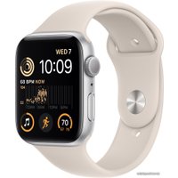 Умные часы Apple Watch SE 2 44 мм (алюминиевый корпус, серебристый/звездный свет, спортивные силиконовые ремешки S/M + M/L)