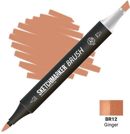 

Маркер художественный Sketchmarker Brush Двусторонний BR12 SMB-BR12 (имбирь)