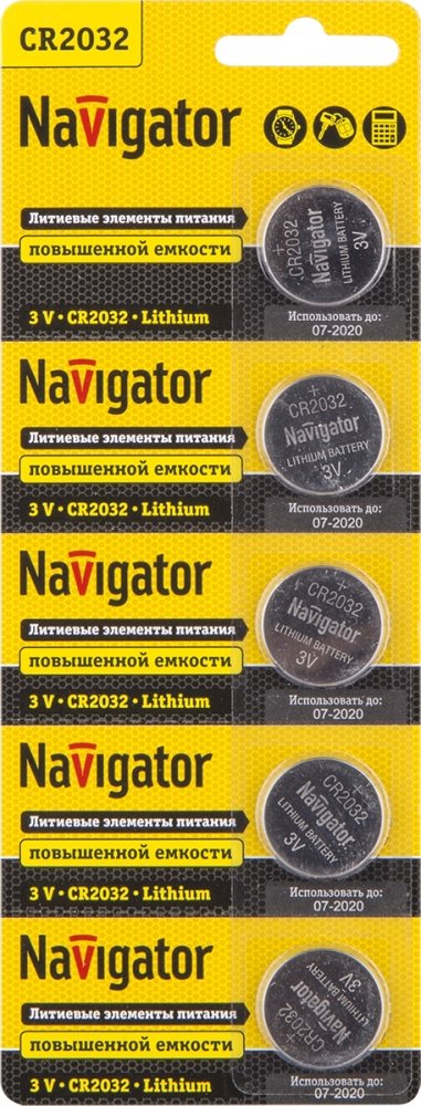 

Батарейка Navigator CR2032 5 шт. NBT-CR2032-BP5