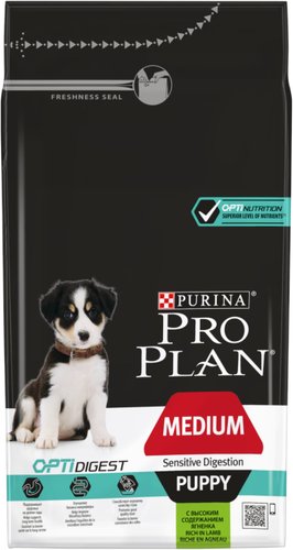 Сухой корм для собак Pro Plan Puppy Medium Optidigest Sensitive Digestion с ягненком 1.5 кг