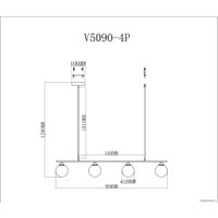 Подвесная люстра Moderli Lingdal V5090-4P