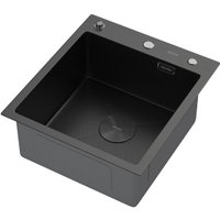 Кухонная мойка ARFEKA ECO AR 450*500 POP-UP BLACK PVD NANO DECOR