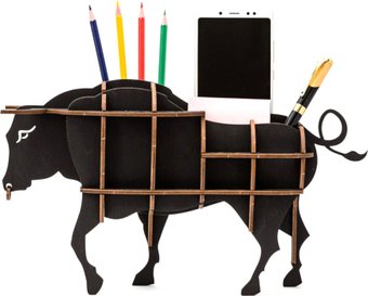 Органайзер настольный Eco-Wood-Art Бык (черный)