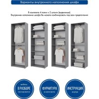 Шкаф распашной Горизонт Бонн 760 (серый графит)