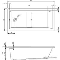 Ванна Riho Lusso Plus 170x80 (без ножек)