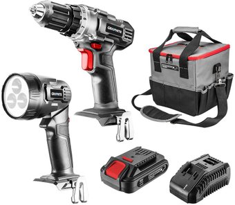 GRAPHITE 58G016 (шуруповерт, фонарь, 1 АКБ, сумка)