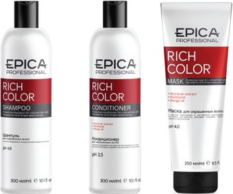 Набор средств Epica Professional Rich Color Шампунь+Кондиционер+Маска (300мл+300мл+250мл)