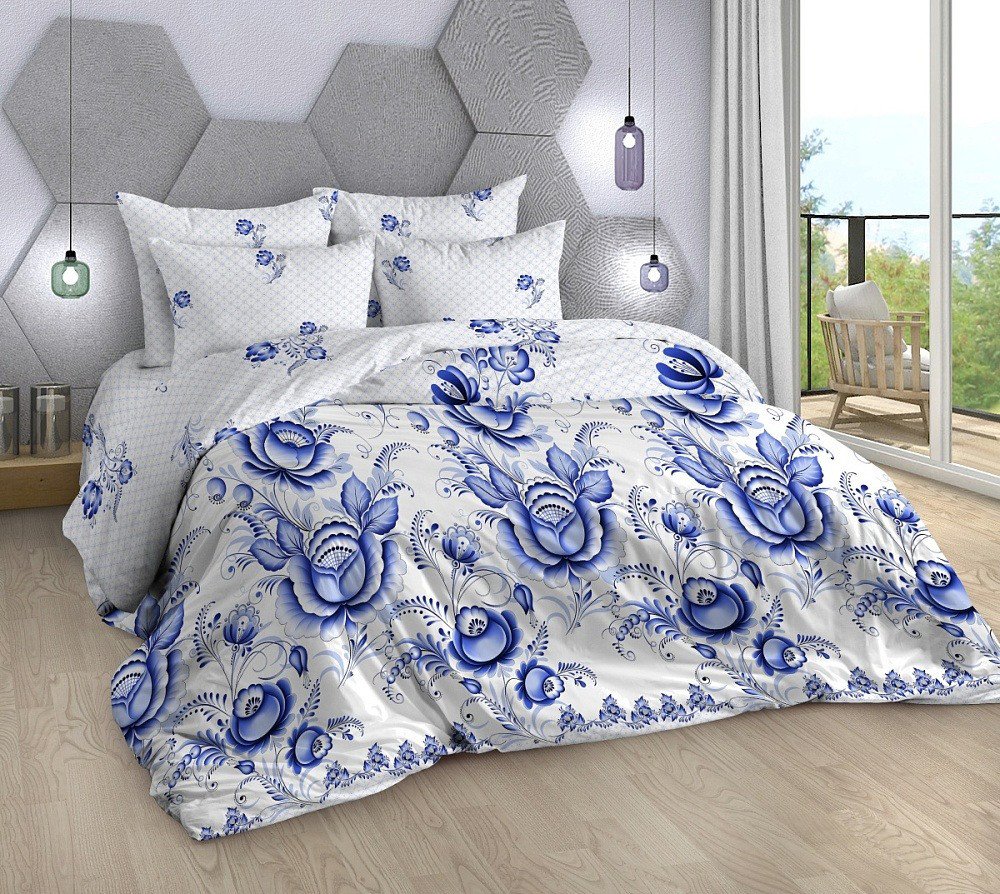 

Семейный комплект постельного белья Milanika Гжель Семейный (поплин)