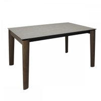 Кухонный стол Виста Бонн-ок HPL 85x138/185 (камень бежевый+черный/дуб олово)