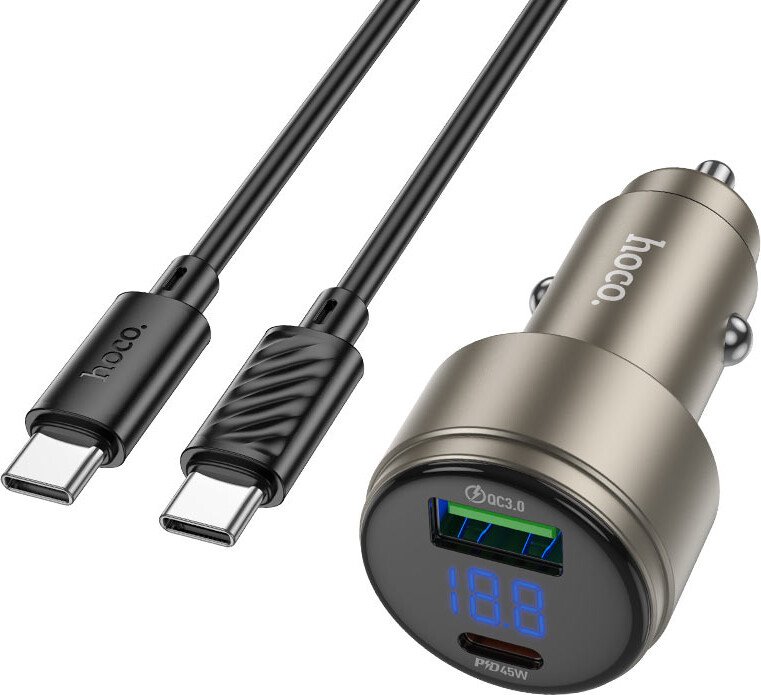 

Автомобильное зарядное Hoco Z57B USB Type-C (золотой)