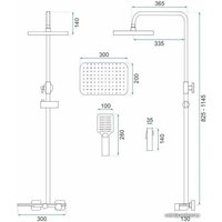 Душевая система  Rea Helix Gold REA-P6619