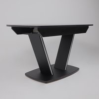 Кухонный стол Аврора Дрезден 1300-1615x800 (камень серый Greys grey/черный)