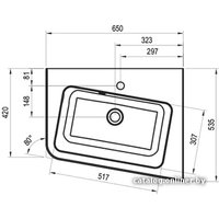 Умывальник Ravak 10° 650 R 65x53.5 [XJIP1165000]