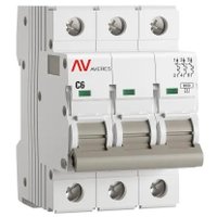 Выключатель автоматический EKF Averes AV-6 3P 6A (C) 6kA
