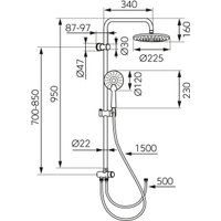 Душевая система  Ferro Coppa NP92BL