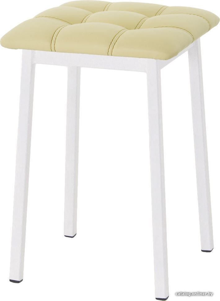 Табурет AMC Comfort 7К6.15 (кожзам, светло-желтый/белый)