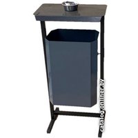 Уличная урна Титан Мета ТМБ-50 с пепельницей (серый)