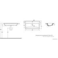 Умывальник Керамин Тобаго 80 (встраиваемый, с отверстием)
