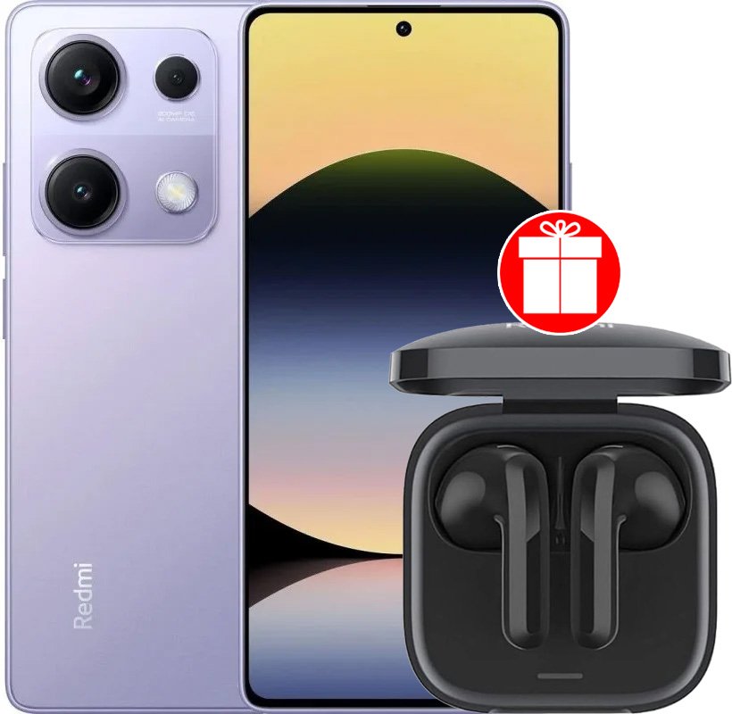 

Телефон Xiaomi Redmi Note 14S 8GB/256GB международная версия (перламутровый фиолетовый) + наушники Xiaomi Redmi Buds 6 Active (черный) по акции