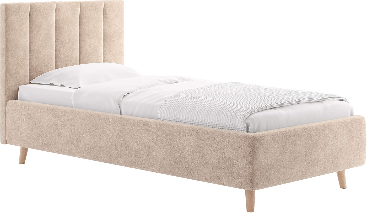 Кровать Сонум Alma 90x200 (микровелюр кремовый)