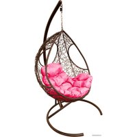 Подвесное кресло M-Group Долька 11150208 (коричневый ротанг/розовая подушка)