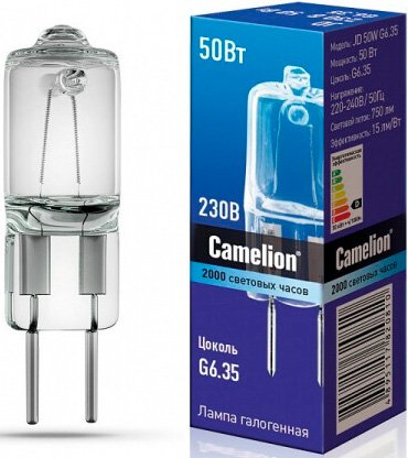 

Галогенная лампа Camelion JD 50W G6.35