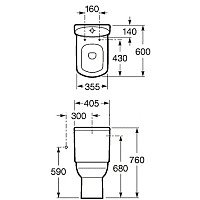 Унитаз напольный Roca Dama Senso Compacto 734151B000 + 7342518000 + ZRU9302820