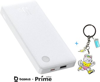 Baseus Airpow Lite Power Bank 15W 10000mAh P10067500213-00 (белый) + брендированный брелок Baseus