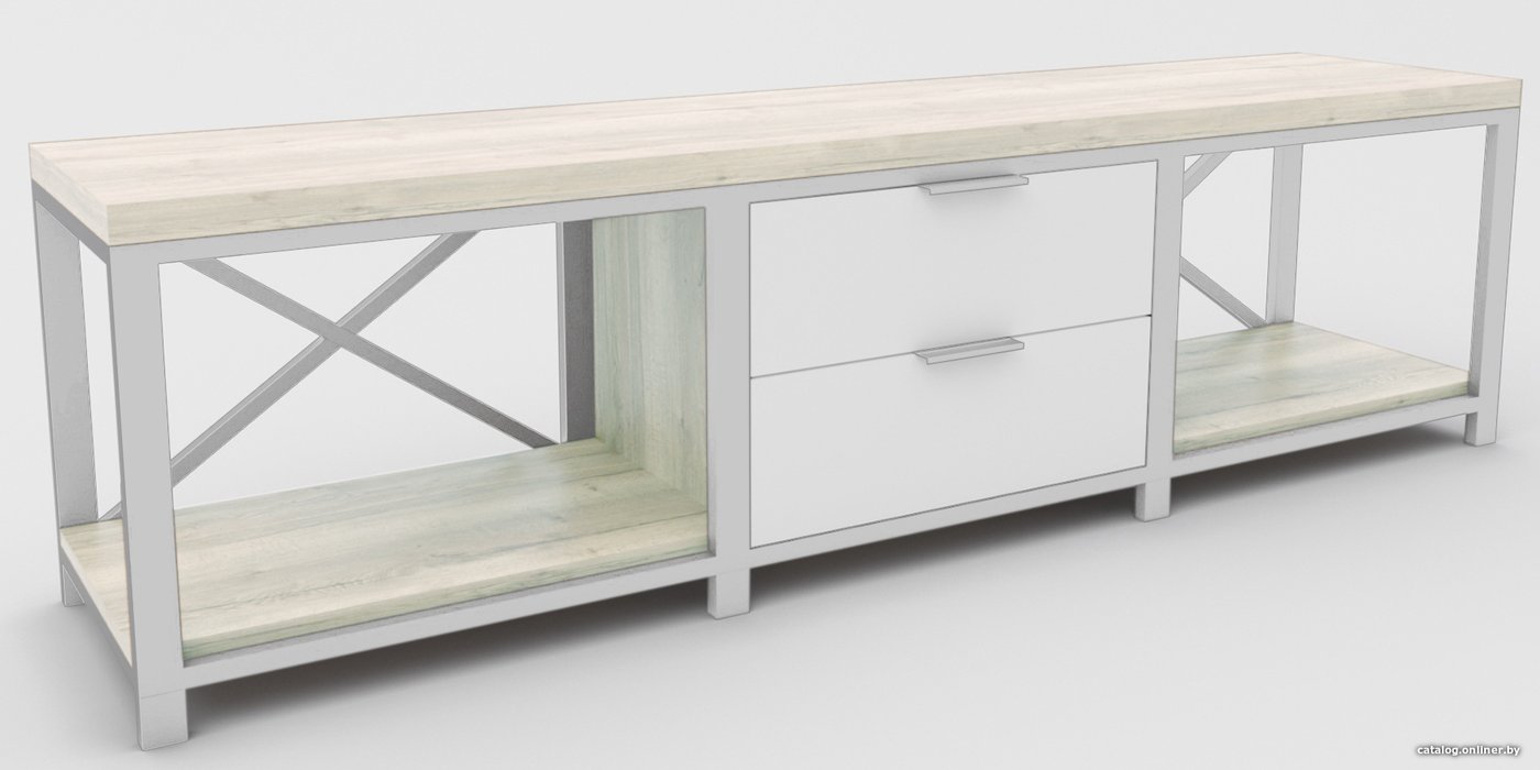 Тумба Hype Mebel Хельга 120x40 (белый-древесина белая)