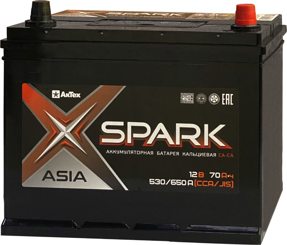 

Автомобильный аккумулятор Spark Asia 530/650A EN/JIS R+ SPAA70-3-R (70 А·ч)