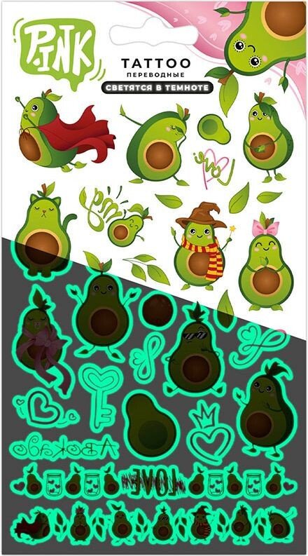 

Татуировки переводные PrioritY Светящиеся ПИНК-115 Авокадо-1
