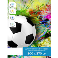 Фотообои ФабрикаФресок Футбольный мяч с красками 735270 (500x270)