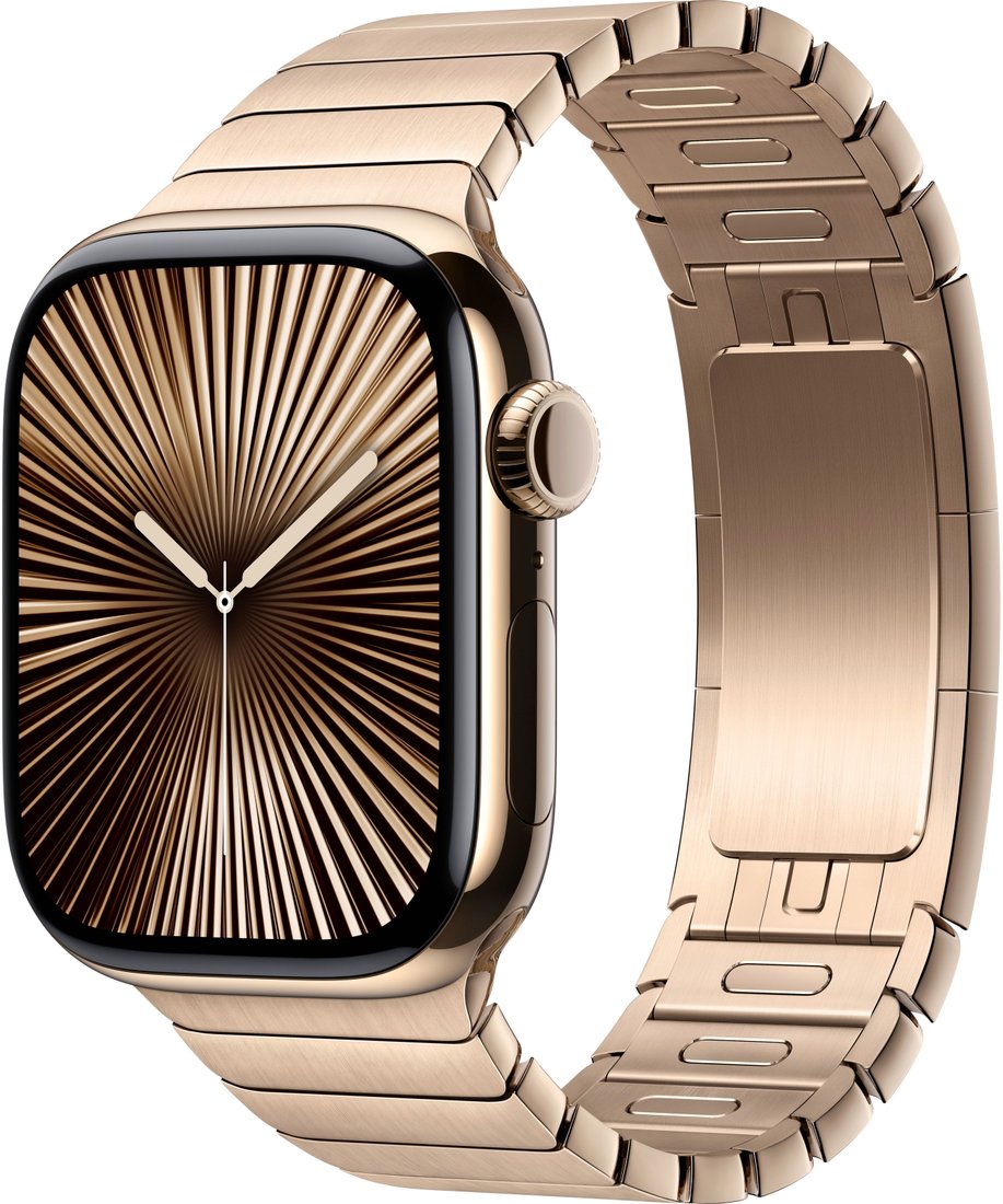 

Умные часы Apple Watch Series 10 LTE 42 мм (титановый корпус, золотистый/золотитсый, стальной ремешок)