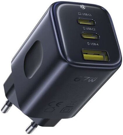 Сетевое зарядное Baseus PicoGo AE11 Fast Charger 2C+U 67W E0121200
