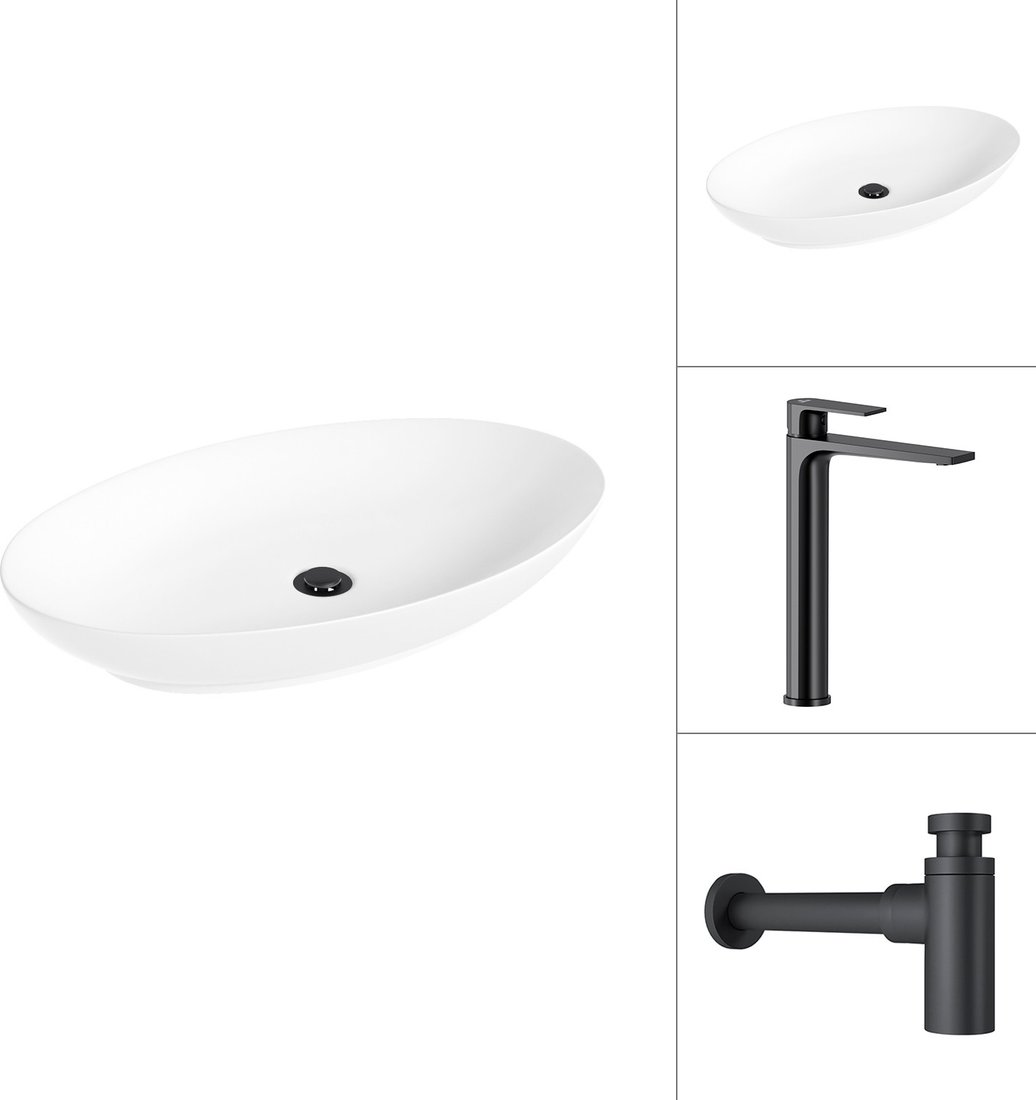 

Умывальник Lauter 21571 + Reef 21CK8678BS с сифоном 21635B (черный матовый)